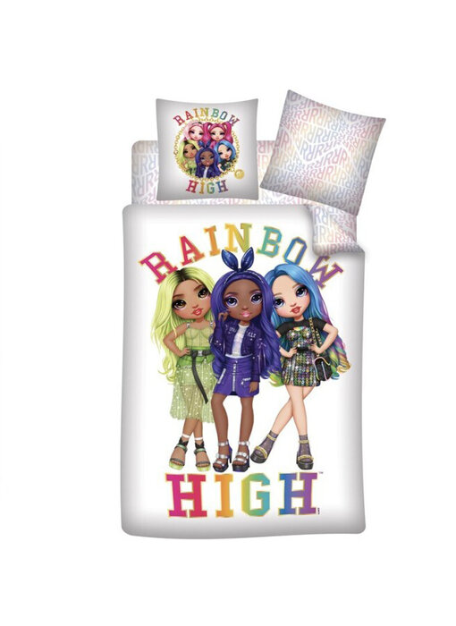 Rainbow High Dekbedovertrek 140 x 200 + Hoeslaken 90 x 200 cm Polyester
