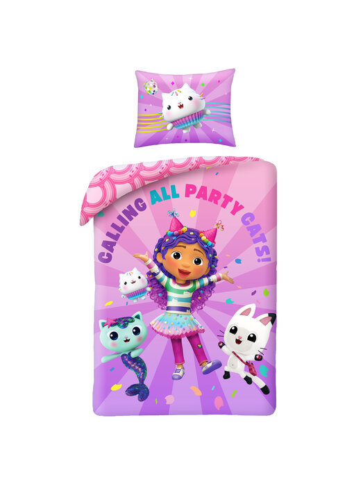 Gabby's poppenhuis Bettbezug Party Cats 140 x 200 cm + 70 x 90 cm Polyester