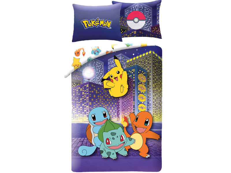 Pokémon Housse de couette, City - 140 x 200 + 70 x 90 cm - Polyester