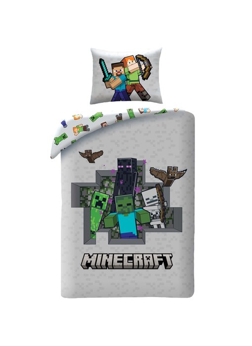 Minecraft Housse de couette Steve & Alex 140 x 200 cm + 70 x 90 cm Polyester