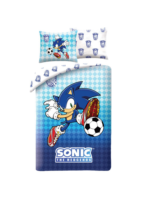 Sonic Housse de couette Football 140 x 200 cm + 70 x 90 cm -Polyester