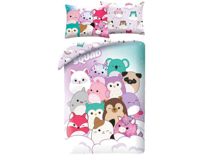 Squishmallows Dekbedovertrek, Squad - 140 x 200 + 70 x 90 cm - Polyester
