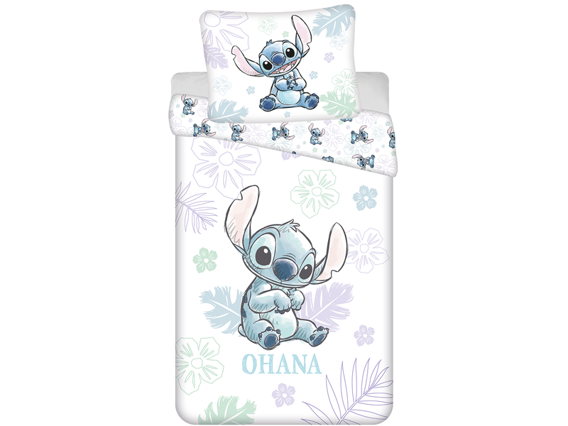 Disney Lilo & Stitch Bettbezug, Ohana – 140 x 200 + 70 x 90 cm – Baumwolle