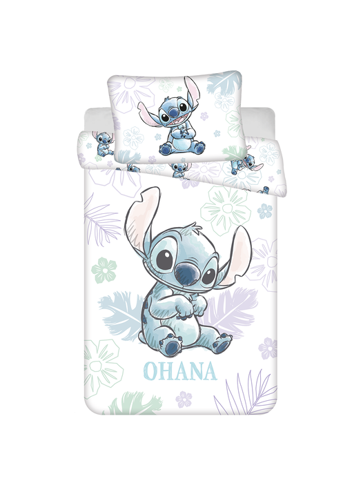 Disney Lilo & Stitch Housse de couette BÉBÉ, Ohana 135 x 100 + 40 x 60 cm Coton