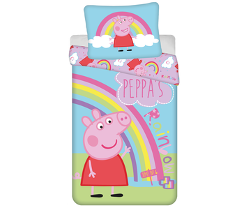 Peppa Pig Housse de couette Arc-en-ciel 140 x 200 cm 70 x 90 cm Coton