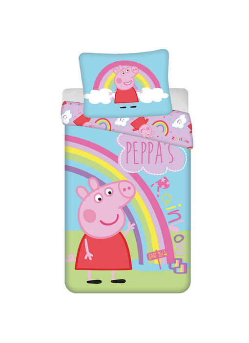 Peppa Pig Housse de couette Arc-en-ciel 140 x 200 cm 70 x 90 cm Coton
