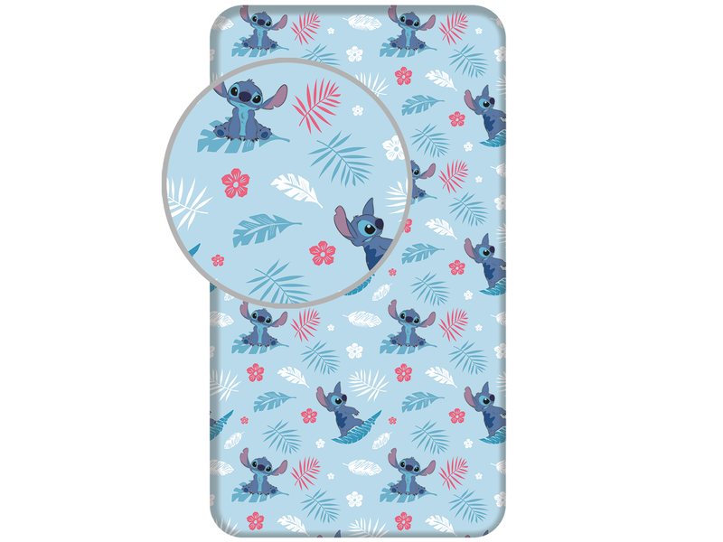 Disney Lilo & Stitch Fitted sheet Summer Time - Single - 90 x 200 cm - Cotton