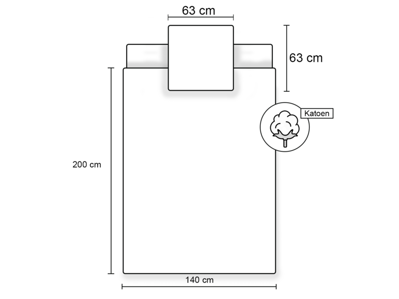 Matt & Rose Housse de couette, Jino - Simple -140 x 200 + 63 x 63 cm - Coton