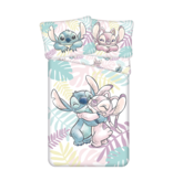 Disney Lilo & Stitch Housse de couette, Feuilles - Simple - 140 x 200 cm / 70 x 90 cm - Coton