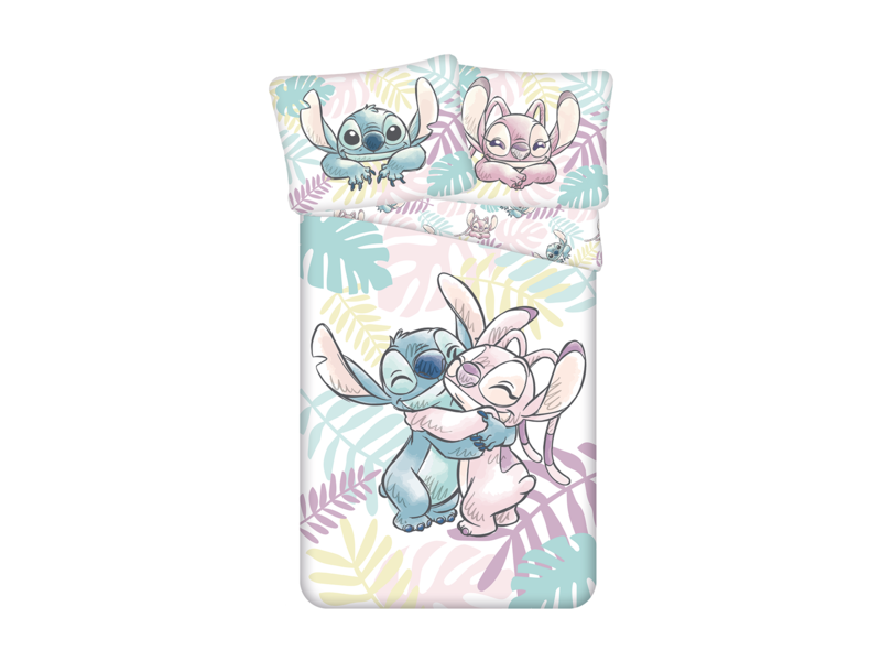 Disney Lilo & Stitch Dekbedovertrek, Leaves - Eenpersoons - 140 x 200 cm / 70 x 90 cm - Katoen