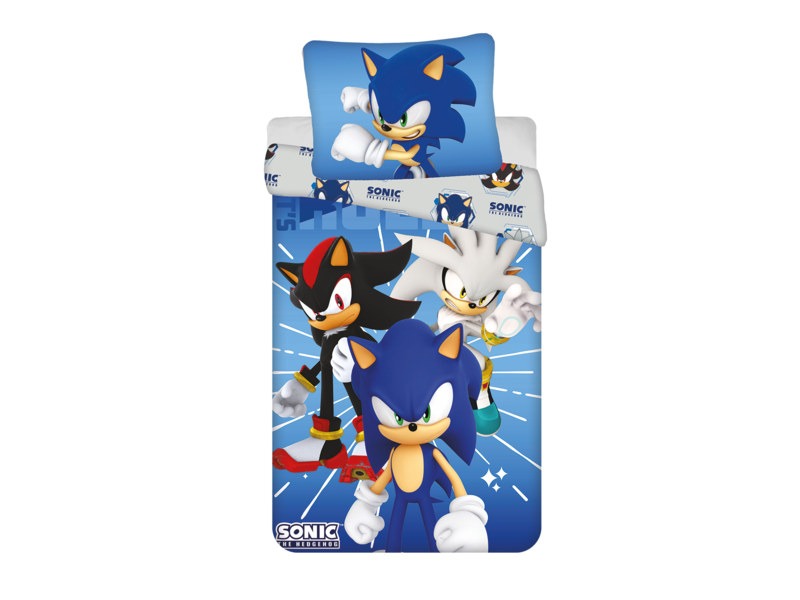 Sonic Housse de couette, Shadow & Silver - 140 x 200 + 70 x 90 cm - Polyester