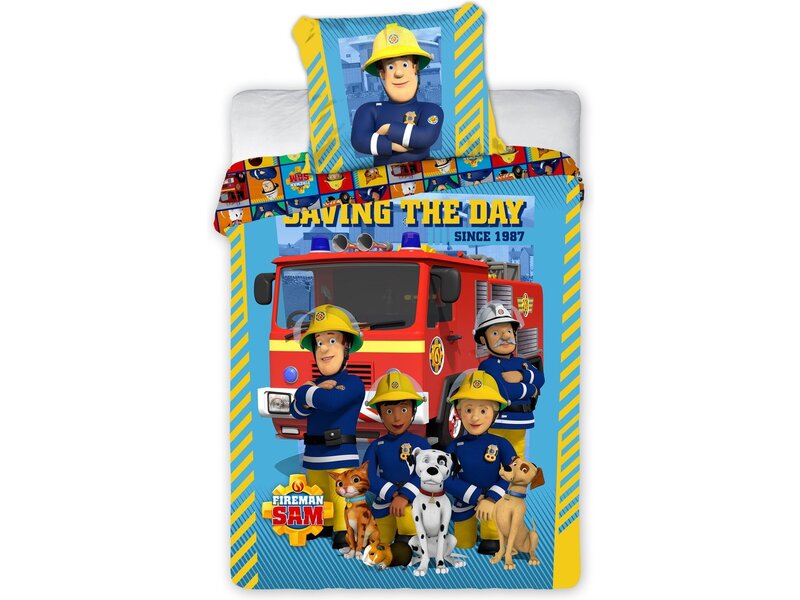 Brandweerman Sam Housse de couette BÉBÉ, Saving the Day - 100 x 135 cm - Coton