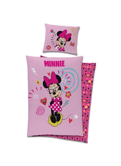 Disney Minnie Mouse Housse de couette Pretty Pink 140 x 200 cm / 60 x 70 cm Coton