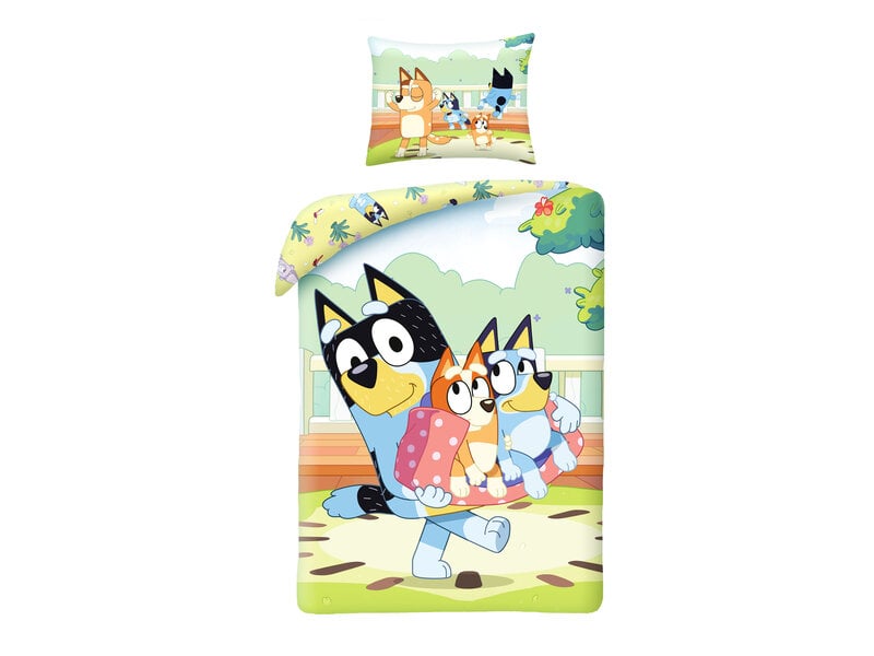 Bluey Bettbezug, Family Time - Einzelbett - 140 x 200 cm / 70 x 90 cm - Baumwolle