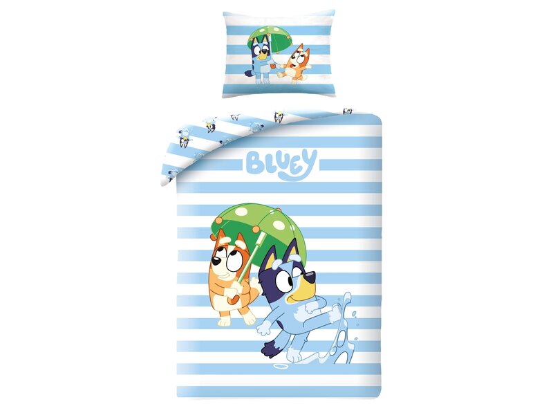 Bluey Housse de couette, Rain - Single - 140 x 200 cm / 70 x 90 cm - Coton