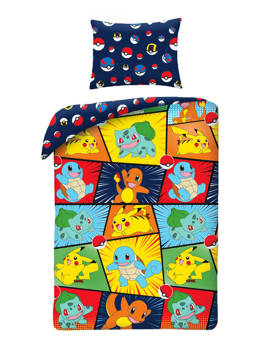 Pokémon Housse de couette Happy 140 x 200 cm + 70 x 90 cm Coton