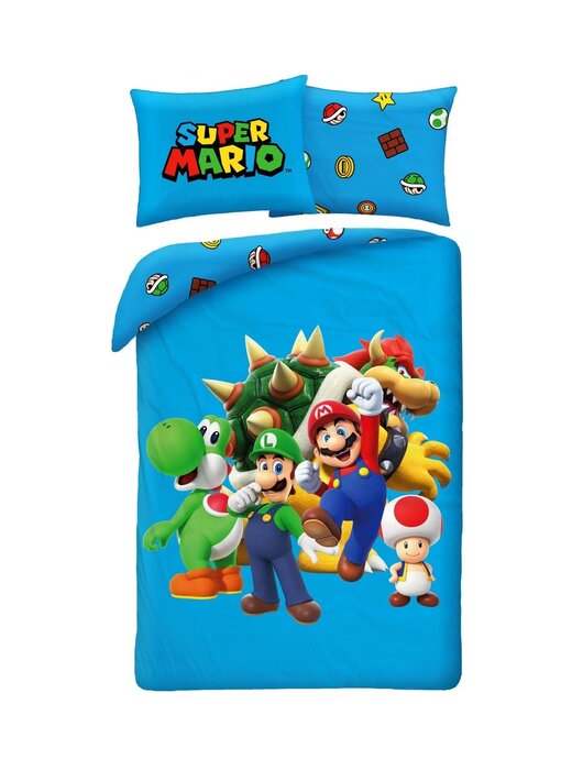 Super Mario Bettbezug Squad 140 x 200 cm + 70 x 90 cm Polyester