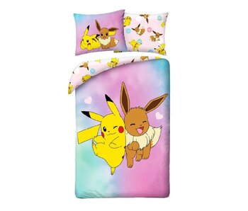 Pokémon Bettbezug Pikachu Eevee 140 x 200 cm + 70 x 90 cm Polyester