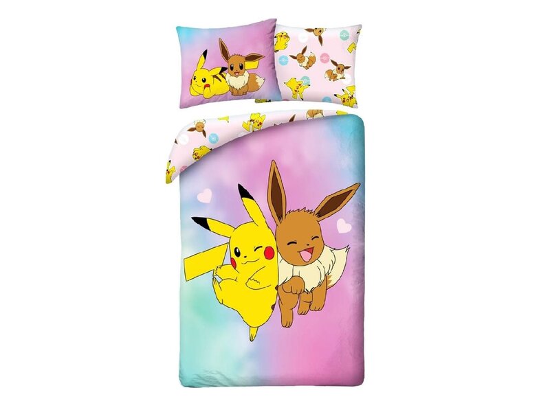 Pokémon Bettbezug Pikachu Eevee – Einzelbett – 140 x 200 + 70 x 90 cm – Polyester