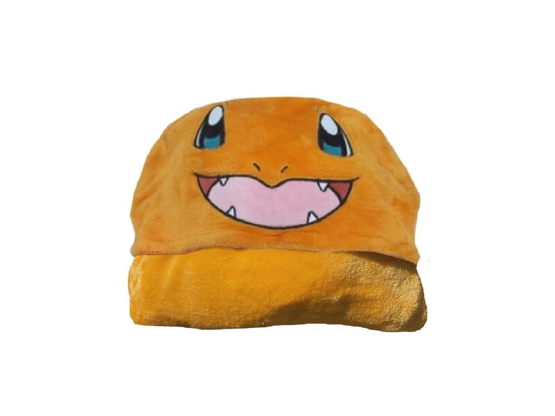 Pokémon Couverture polaire avec capuche, Charmander - 120 x 150 cm - Polyester