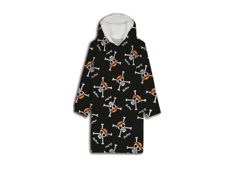 One Piece Hoodie-Fleecedecke, Skull – Erwachsene – Einheitsgröße – Polyester