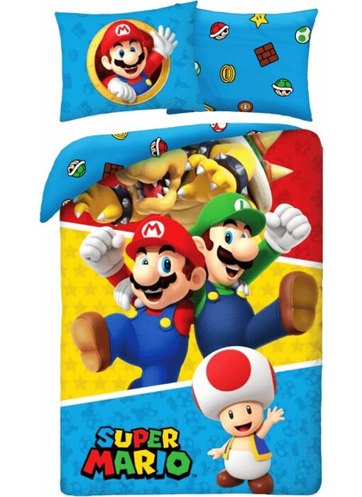 Super Mario Bettbezug - Einzelbett - 140 x 200 cm / 70 x 90 cm - Baumwolle