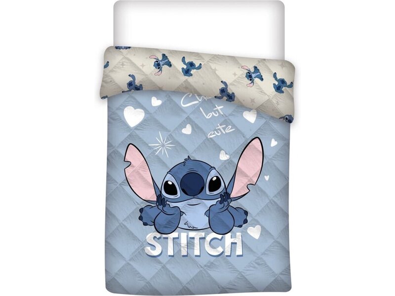 Disney Lilo & Stitch Tagesdecke, Herzen - 140 x 200 cm - Polyester