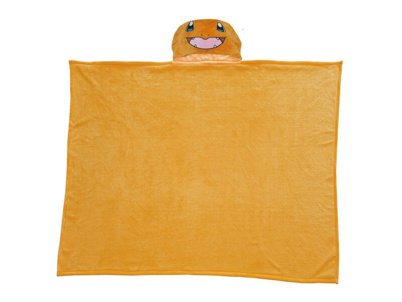 Pokémon Couverture polaire avec capuche, Charmander - 120 x 150 cm - Polyester