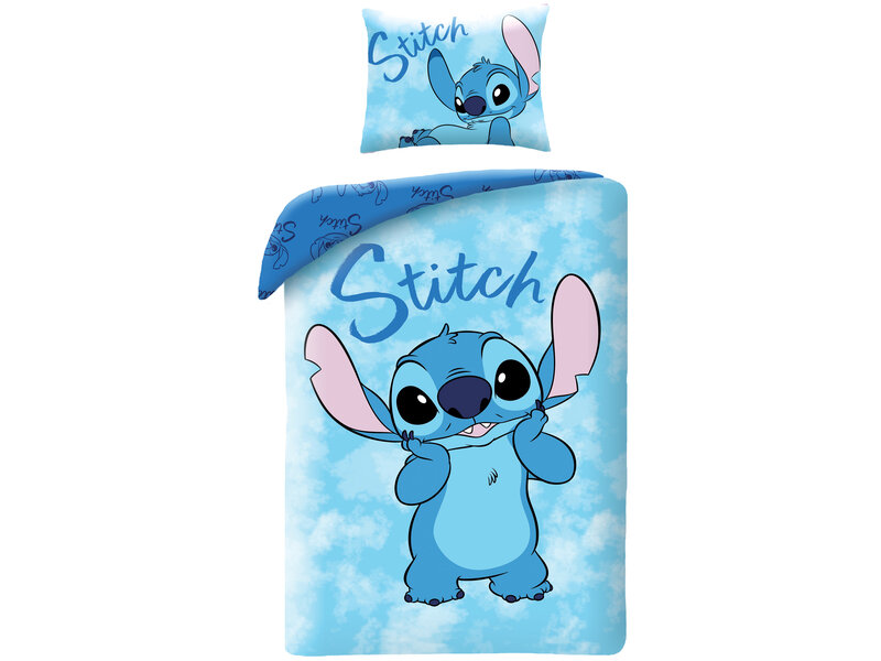Disney Lilo & Stitch Housse de couette, Smile - Simple - 140 - 200 cm / 70 x 90 cm - Coton