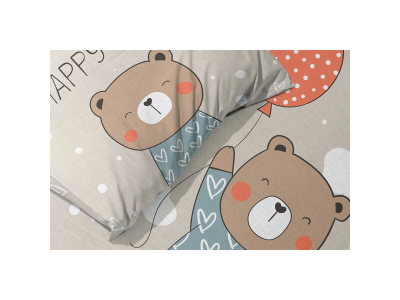 Cuddles BABY-/Kleinkind-Bettbezug, Bär - 100 x 135 cm / 40 x 60 cm - Baumwolle