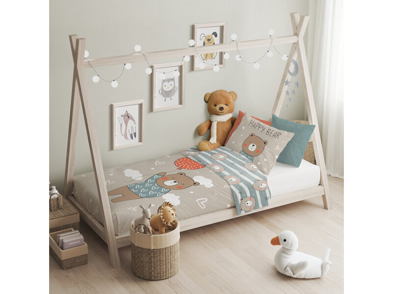 Cuddles BABY-/Kleinkind-Bettbezug, Bär - 100 x 135 cm / 40 x 60 cm - Baumwolle