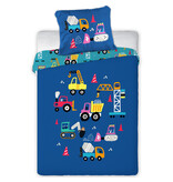 Cuddles Housse de couette BÉBÉ / Enfant, Voiture - 100 x 135 cm / 40 x 60 cm - Coton