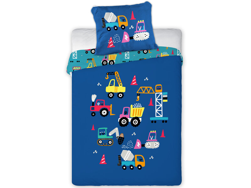 Cuddles Housse de couette BÉBÉ / Enfant, Voiture - 100 x 135 cm / 40 x 60 cm - Coton