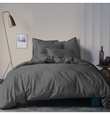Matt & Rose Dekbedovertrek, Antraciet - Lits Jumeaux - 240 x 220 + 2x 65 x 65 cm - Gewassen katoen