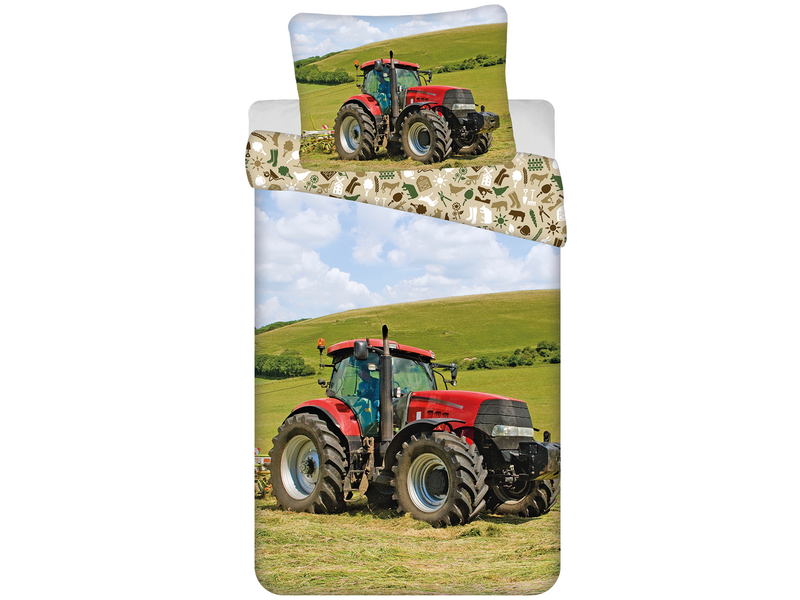 Sweet Home Bettbezug, Traktor - Einzelbett - 140 x 200 cm / 70 x 90 cm - Baumwolle