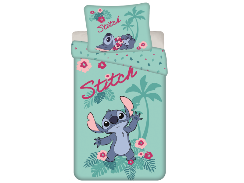 Disney Lilo & Stitch Bettbezug, Hawaii - Einzelbett - 140 x 200 cm / 70 x 90 cm - Baumwolle