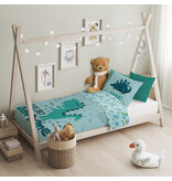 Cuddles Housse de couette BÉBÉ / Enfant, Dinosaure - 100 x 135 cm / 40 x 60 cm - Coton