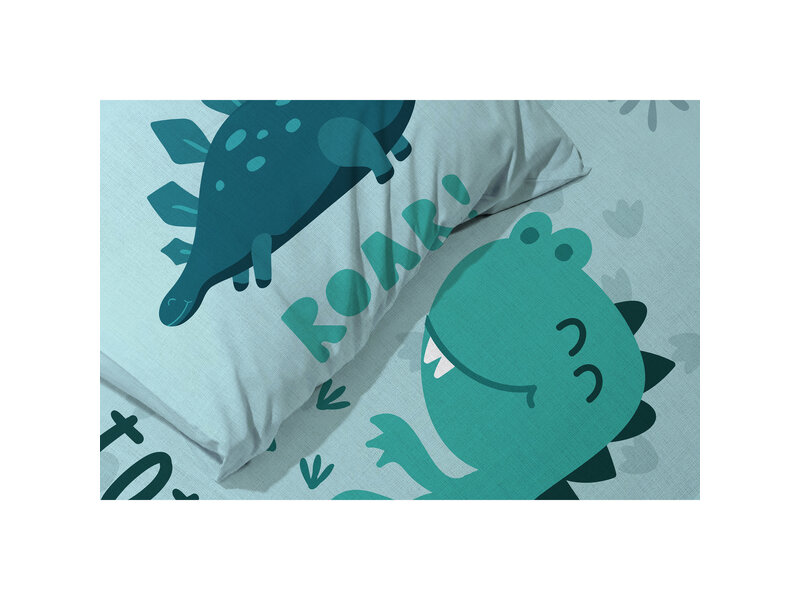 Cuddles Housse de couette BÉBÉ / Enfant, Dinosaure - 100 x 135 cm / 40 x 60 cm - Coton