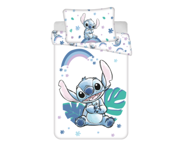 Disney Lilo & Stitch Housse de couette BÉBÉ, Arc-en-ciel 135 x 100 + 40 x 60 cm Coton