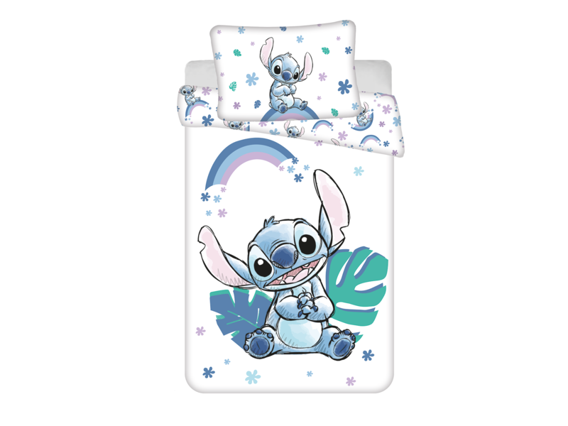 Disney Lilo & Stitch BABY Dekbedovertrek, Regenboog - 135 x 100 + 40 x 60 cm - Katoen