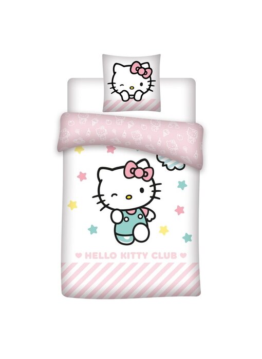 Hello Kitty Housse de couette Club 140 x 200 + 65 x 65 cm Coton