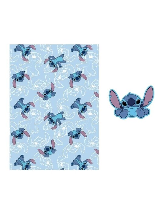 Disney Lilo & Stitch Fleece blanket Hug 140 x 100 + decorative cushion Polyester
