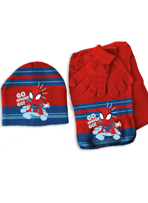 Spidey Ensemble bonnet, écharpe et gants, Go Hero TAILLE UNIQUE (3-6 ans)