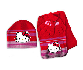 Hello Kitty Ensemble bonnet, écharpe et gants, Kitty White - TAILLE UNIQUE (3-6 ans)