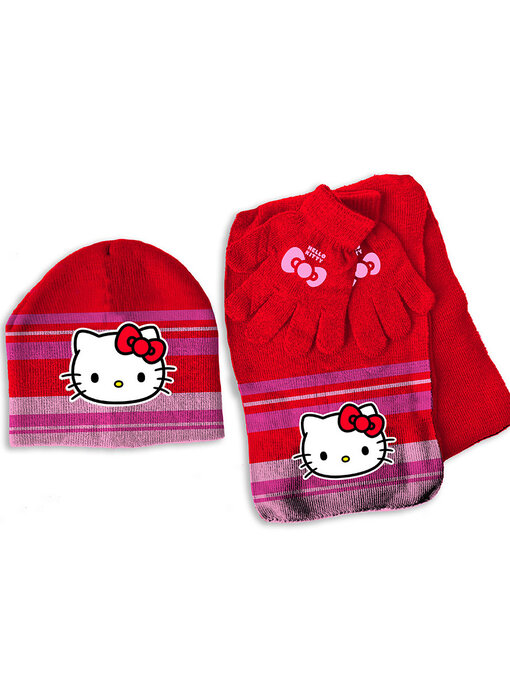 Hello Kitty Ensemble bonnet, écharpe et gants, Kitty White - TAILLE UNIQUE (3-6 ans)