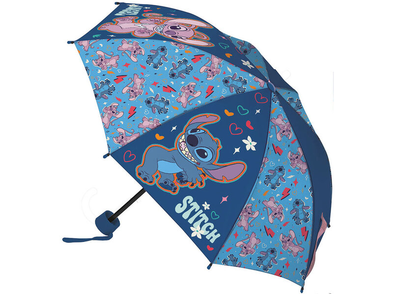 Disney Lilo & Stitch Parapluie, Coeur - Ø 90 x 24/55 cm - Polyester