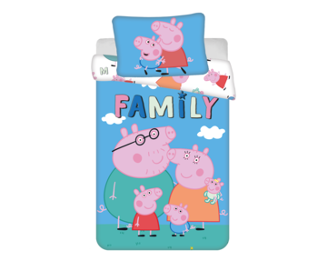 Peppa Pig BABY / Toddler duvet cover Family 135 x 100 + 40 x 60 cm Cotton