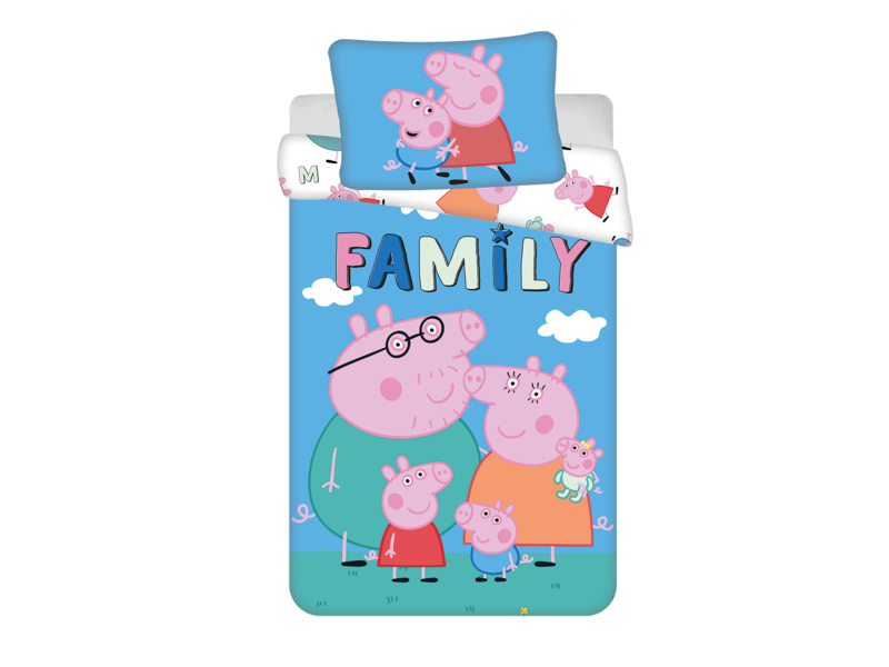 Peppa Pig BABY-/Kleinkind-Bettbezug, Family - 135 x 100 + 40 x 60 cm - Baumwolle