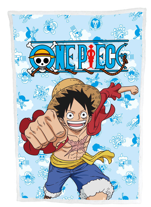One Piece Sherpa Fleecedecke Pirat 100 x 150 cm Polyester