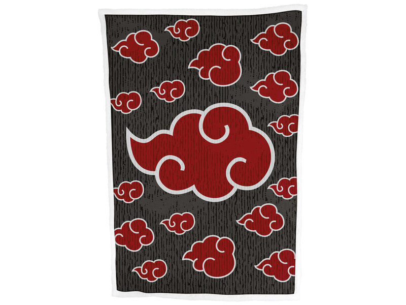 Naruto Sherpa Fleece Blanket, Red Cloud - 100 x 150 cm - Polyester